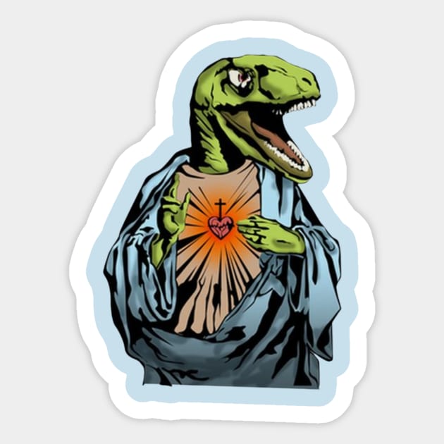 Raptor Jesus Sticker by belytelor